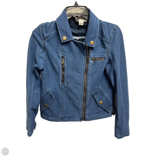 Jacket Moto By For The Republic In Blue Denim, Size: Xs