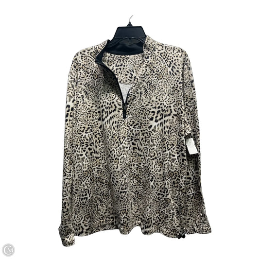 Top Long Sleeve By Tail In Black & Tan, Size: Xxl