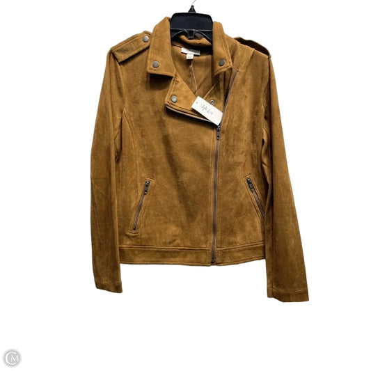 Jacket Moto By Style And Company In Tan, Size: S