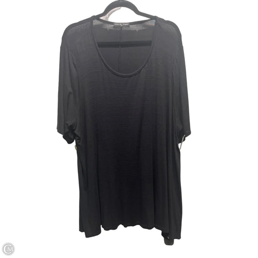 Top Short Sleeve By Kim & Cami In Black, Size: 2x