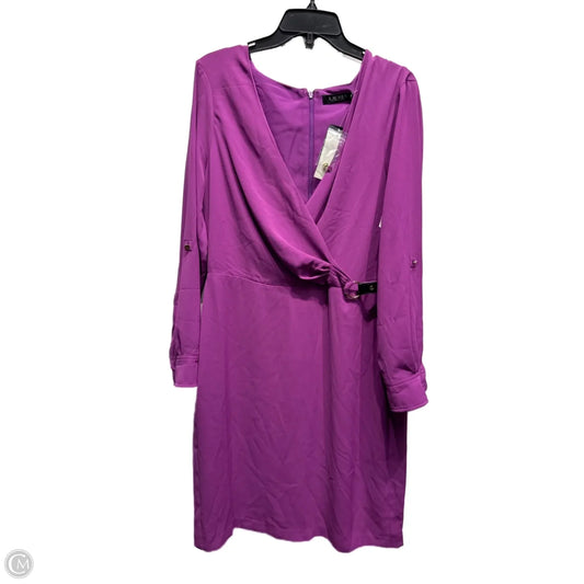 Dress Work By Lauren By Ralph Lauren In Purple, Size: L