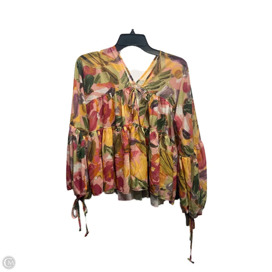 Blouse Long Sleeve By Clothes Mentor In Green & Yellow, Size: S