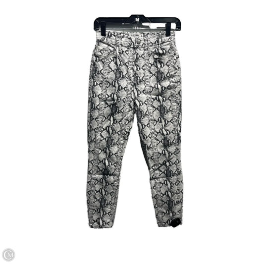 Jeans Skinny By Frame In Black & White, Size: 0