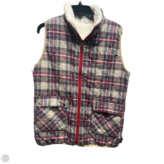 Vest Fleece By Pink Lily In Green & Red, Size: M