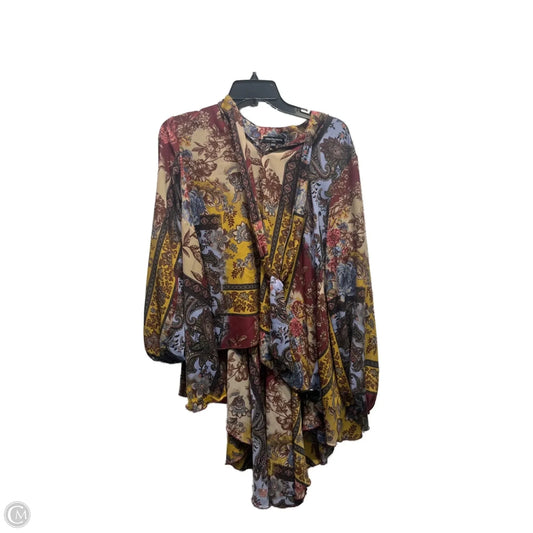 Blouse Long Sleeve By Cha Cha Vente In Blue & Red, Size: S