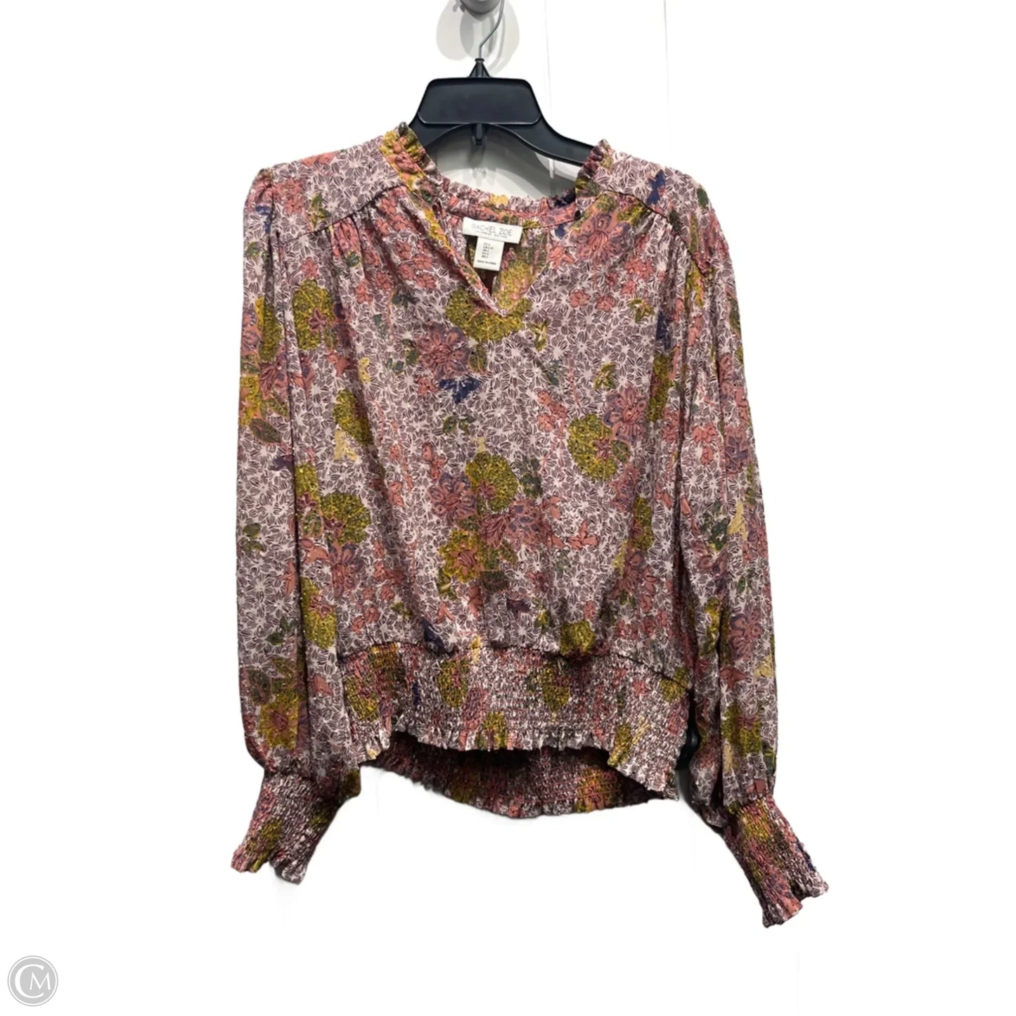 Top Long Sleeve By Rachel Zoe In Pink & Yellow, Size: L