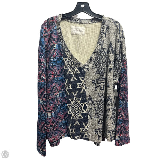 Top Long Sleeve By Pilcro In Blue & Purple, Size: L