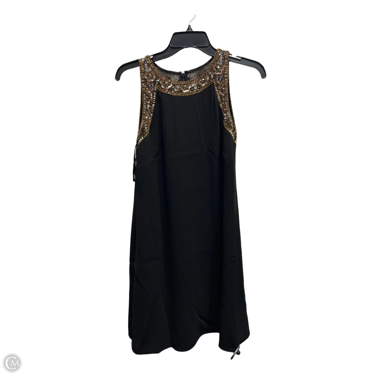 Dress Party Short By Adrianna Papell In Black & Gold, Size: S