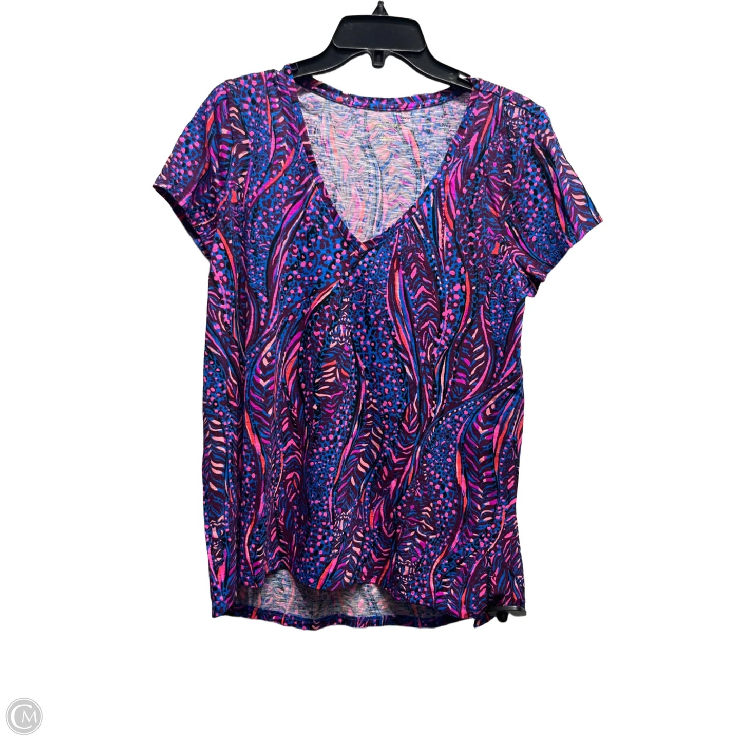 Top Short Sleeve By Lilly Pulitzer In Pink & Purple, Size: L
