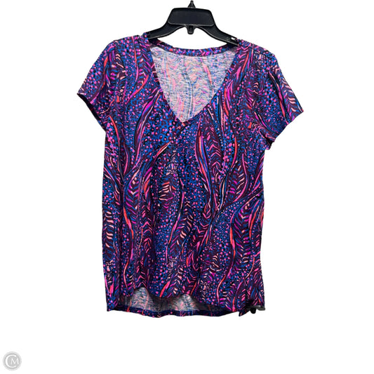 Top Short Sleeve By Lilly Pulitzer In Pink & Purple, Size: L