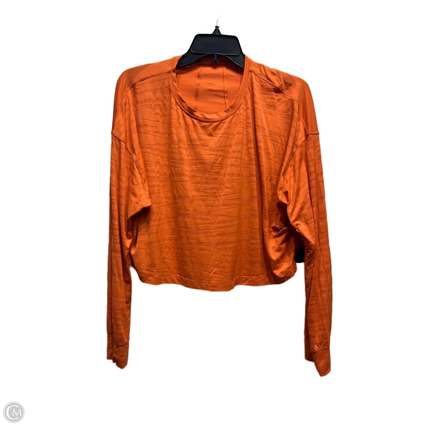 Athletic Top Long Sleeve Crewneck By Lululemon In Orange, Size: L