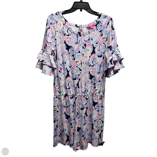 Romper Designer By Lilly Pulitzer In Blue & Pink, Size: L