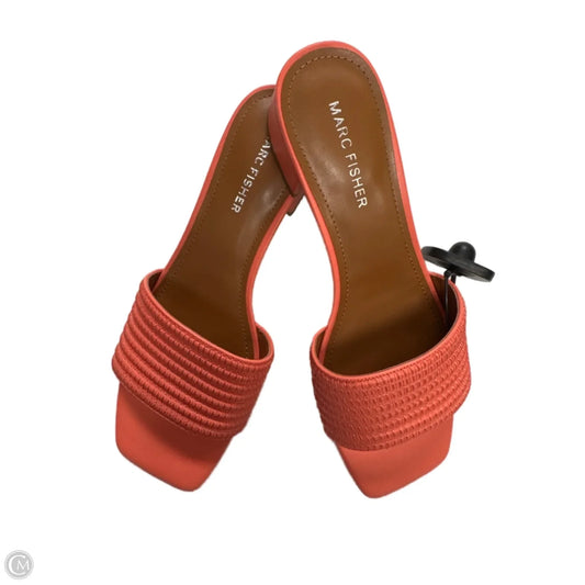Sandals Heels Block By Marc Fisher In Orange, Size: 7