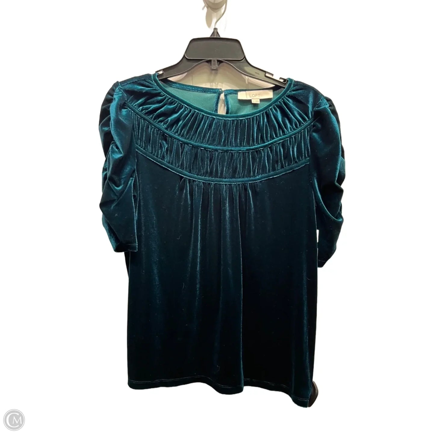 Top Short Sleeve By Loft In Grey, Size: S