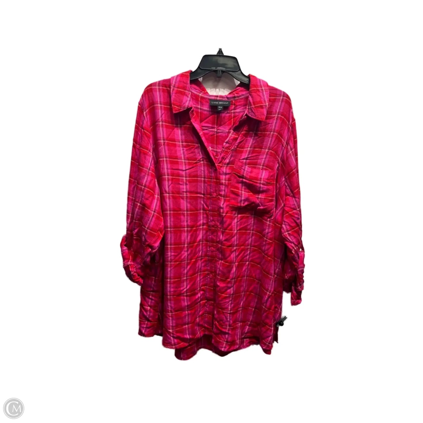 Top Long Sleeve By Lane Bryant In Pink & Red, Size: 2x