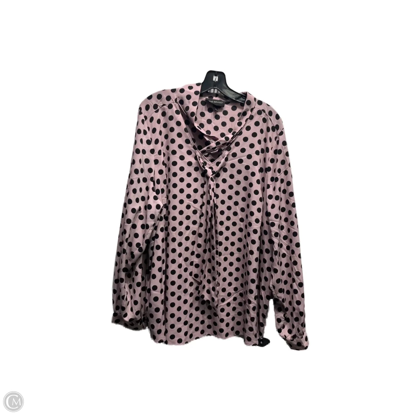 Top Long Sleeve By Lane Bryant In Black & Pink, Size: 2x