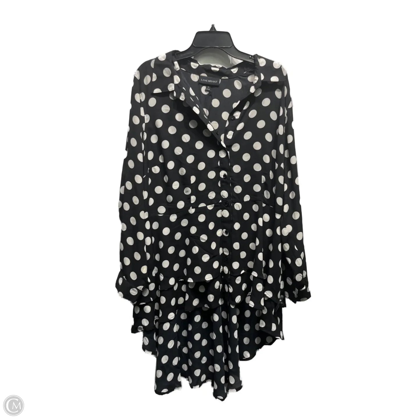 Top Long Sleeve By Lane Bryant In Black & White, Size: 2x