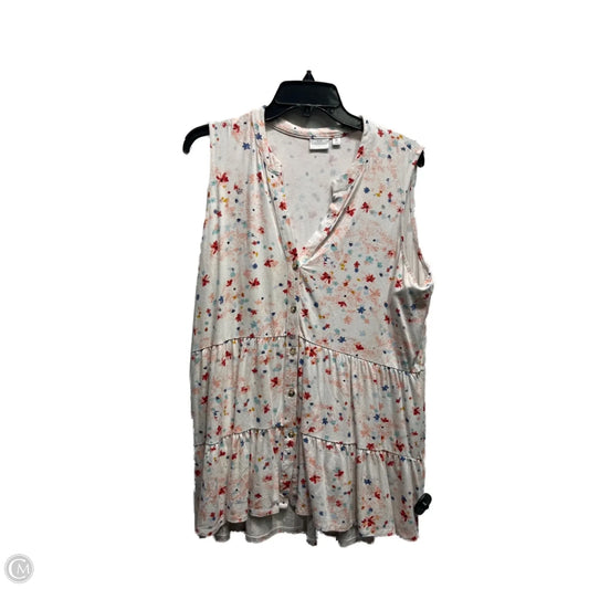 Top Sleeveless By New Directions In Orange & Red, Size: Xl