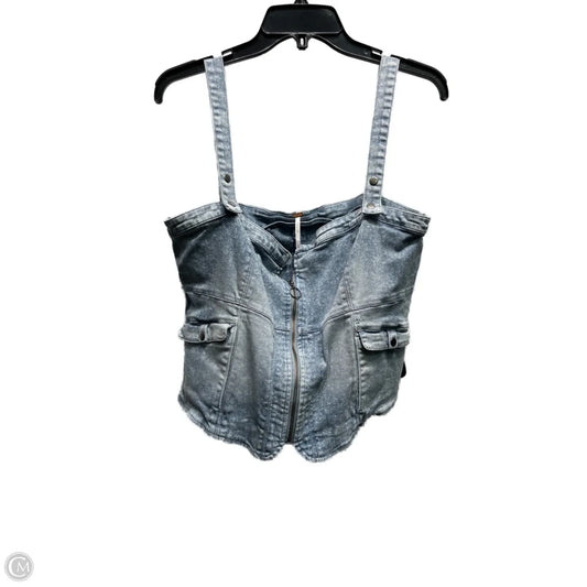 Top Sleeveless By Free People In Blue Denim, Size: Xl