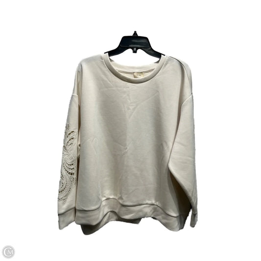 Sweatshirt Crewneck By Elie Tahari In Cream, Size: 2x