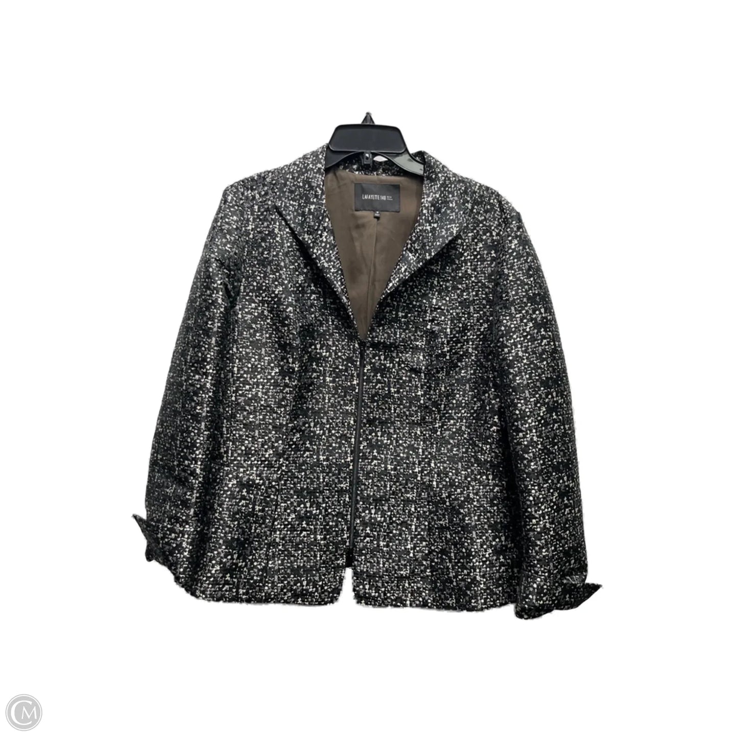 Jacket Designer By Lafayette 148 In Black & Grey, Size: Xl