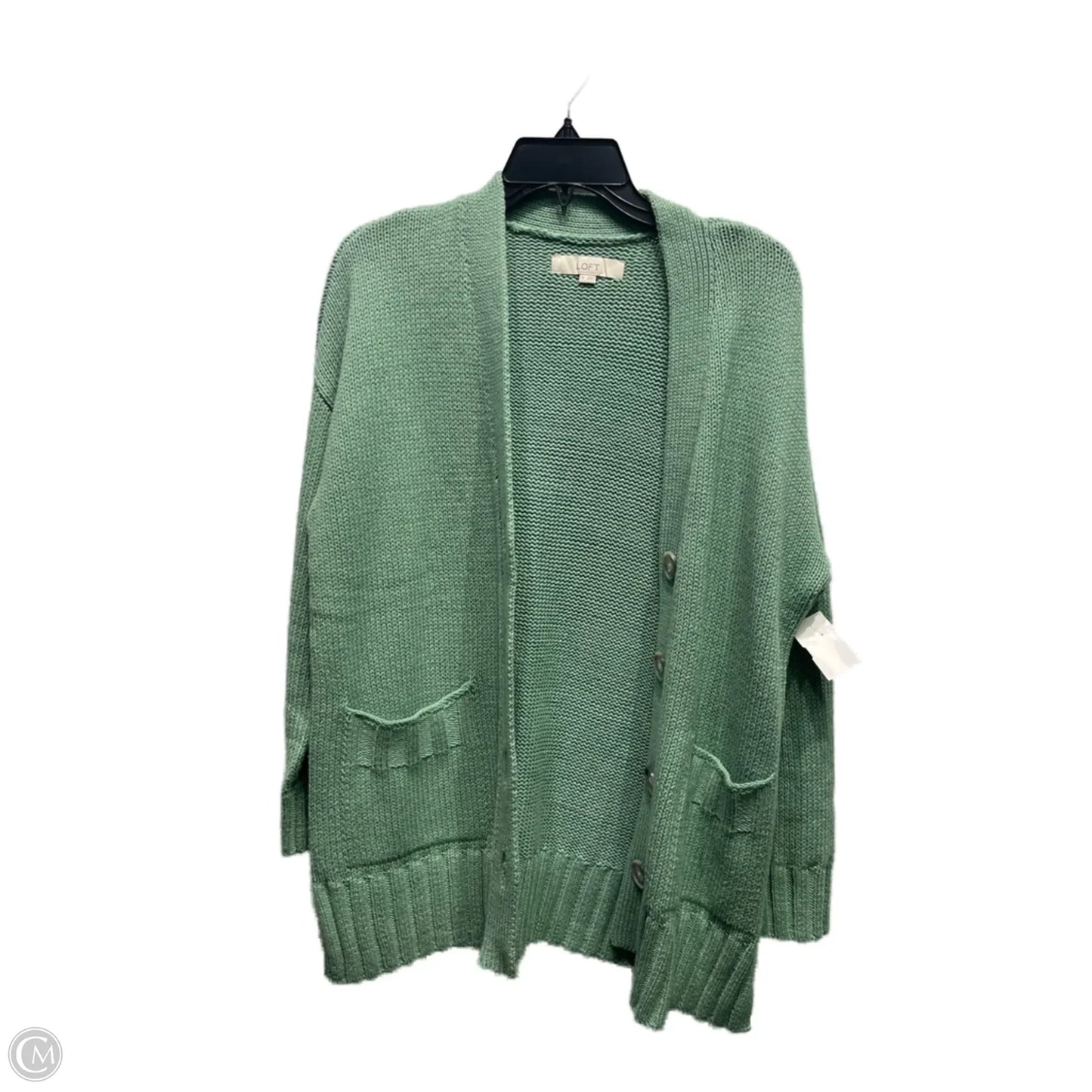 Sweater Cardigan By Loft In Green, Size: M