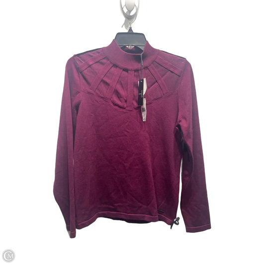 Sweater By Tahari In Maroon, Size: L