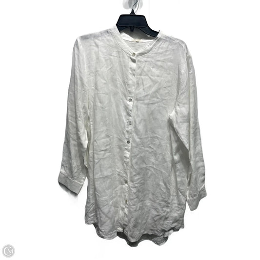 Tunic Long Sleeve By Eileen Fisher In White, Size: L