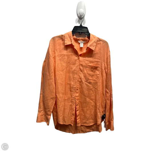 Top Long Sleeve By H&m In Orange, Size: M