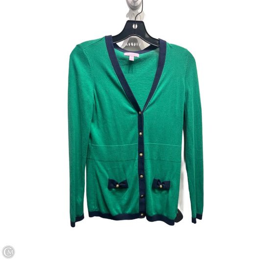 Sweater Cardigan Designer By Lilly Pulitzer In Blue & Green, Size: S
