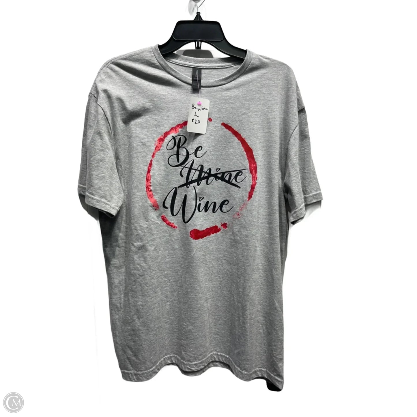 Top Short Sleeve Basic By GILDAN In Grey, Size: L