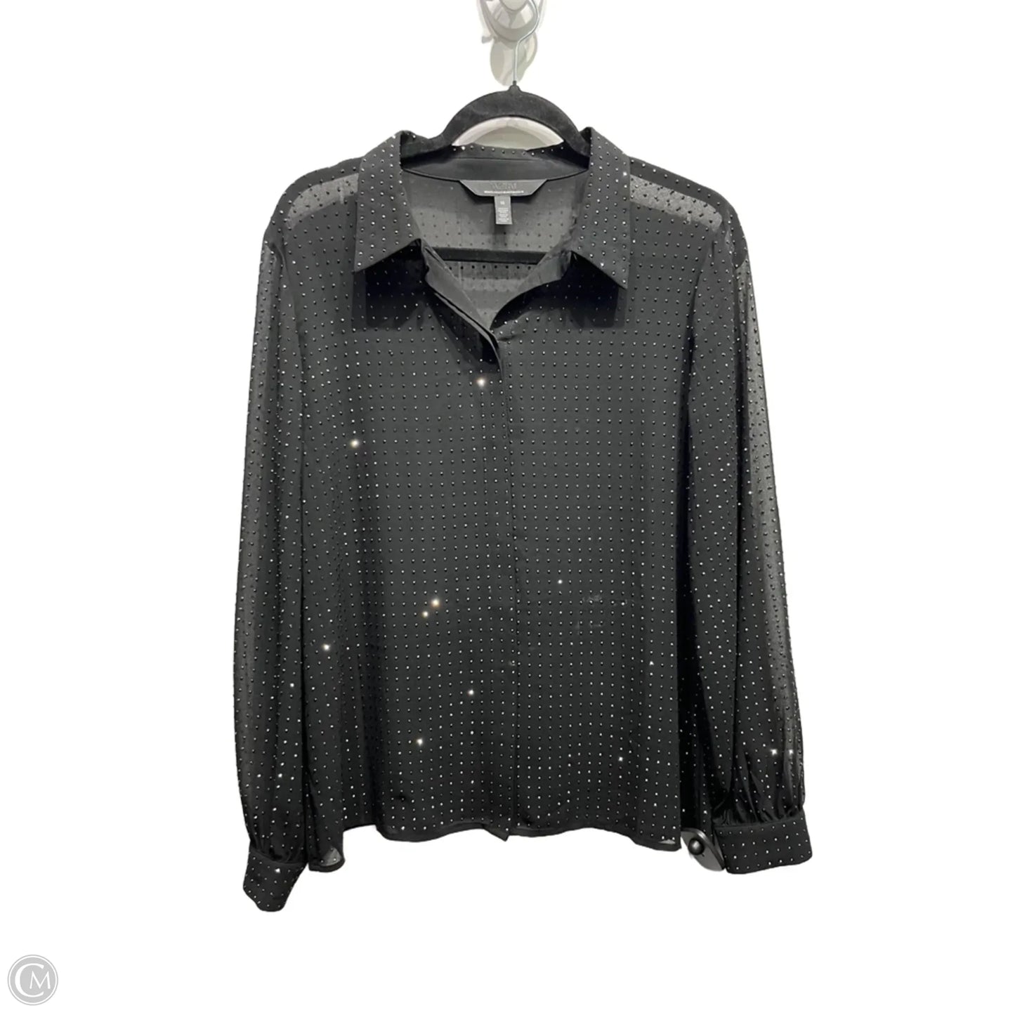 Blouse Long Sleeve By White House Black Market In Black, Size: M