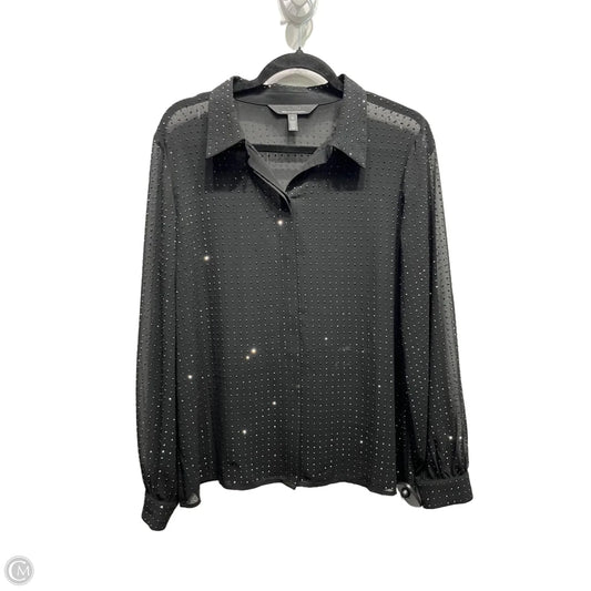 Blouse Long Sleeve By White House Black Market In Black, Size: M