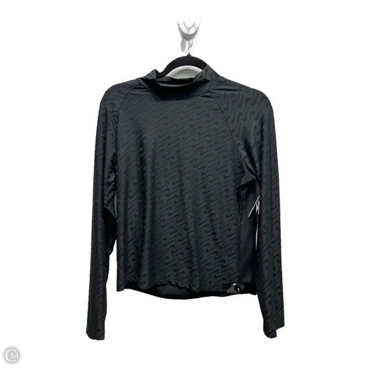 Athletic Top Long Sleeve Collar By Nike Apparel In Black, Size: L