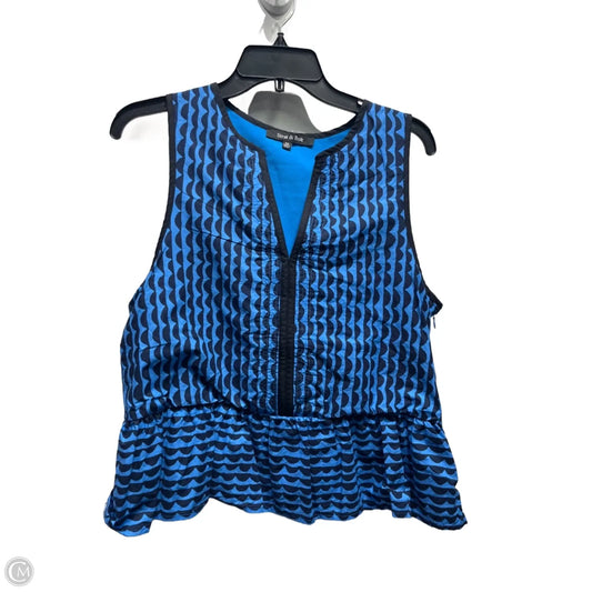 Top Sleeveless By Strut & Bolt In Black & Blue, Size: M