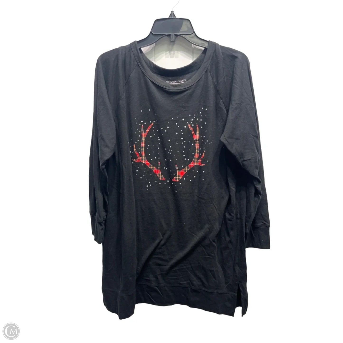 Tunic Long Sleeve By Victorias Secret In Black, Size: L