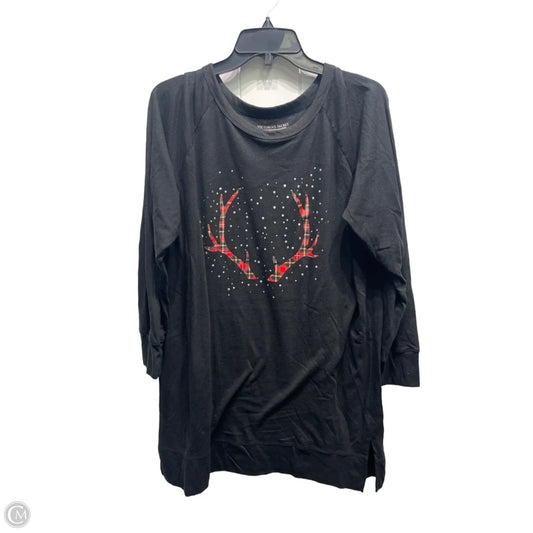 Tunic Long Sleeve By Victorias Secret In Black, Size: L