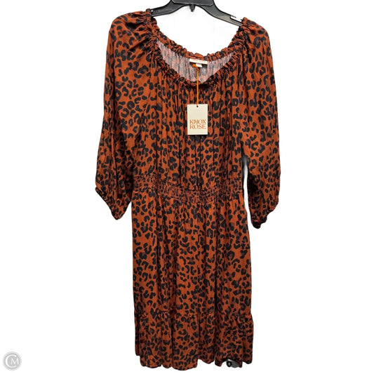 Dress Casual Short By Knox Rose In Black & Brown, Size: Xxl