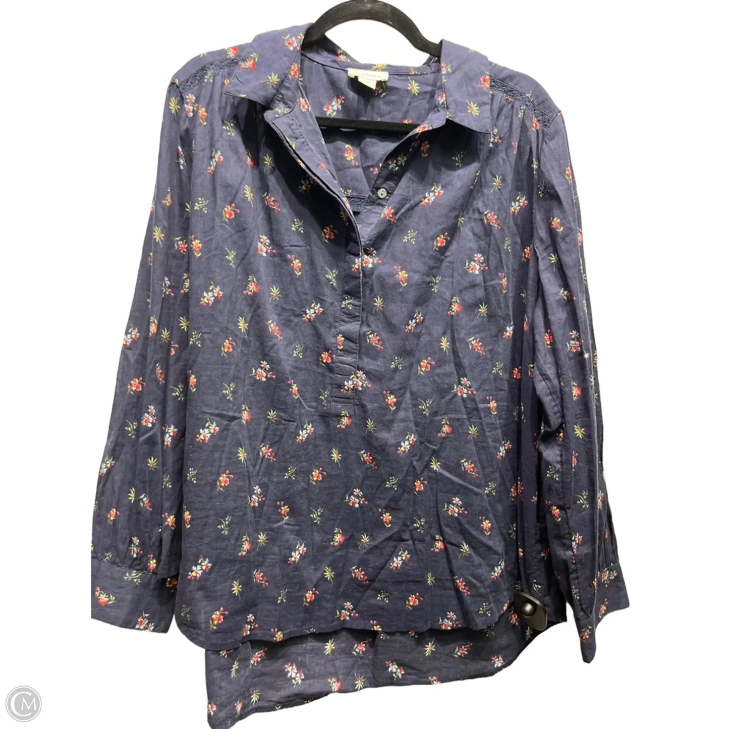 Top Long Sleeve By Sundance In Navy, Size: L