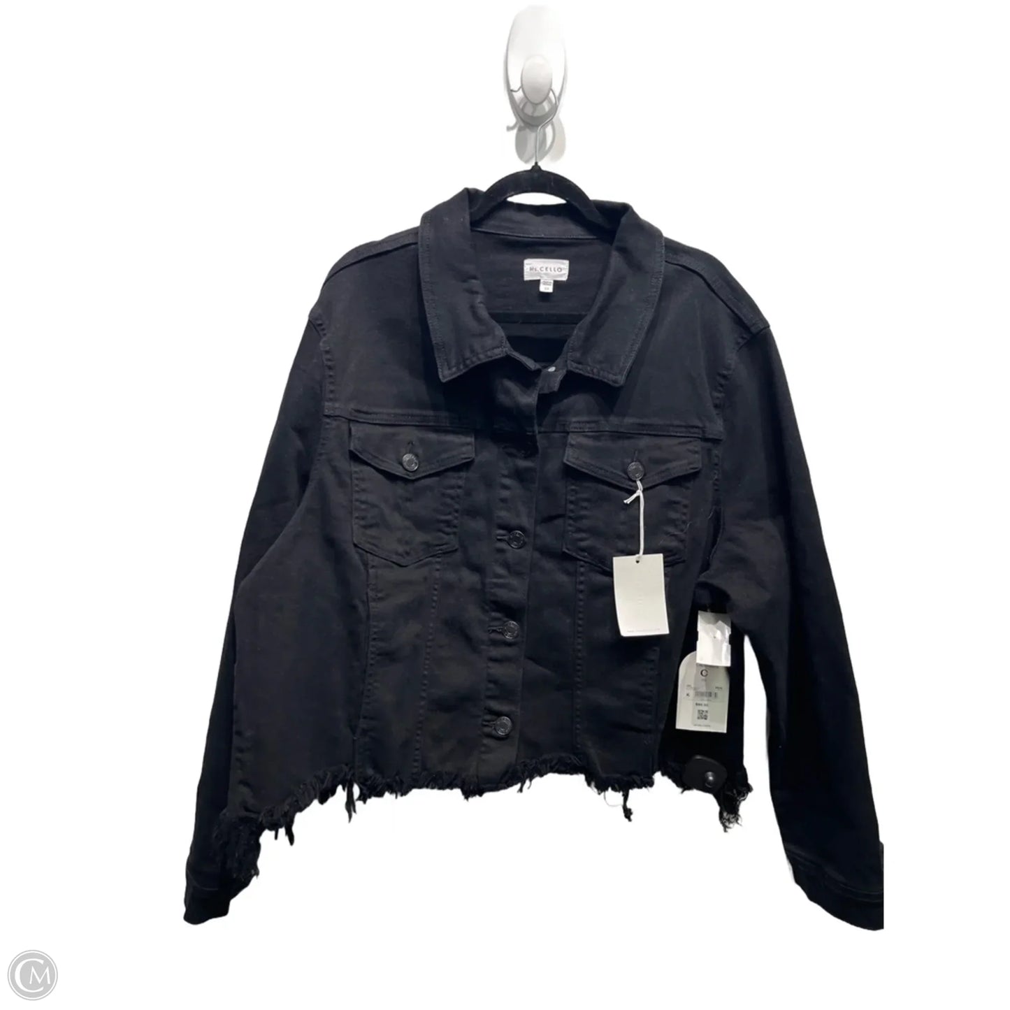 Jacket Denim By MS CELLO In Black Denim, Size: 3x