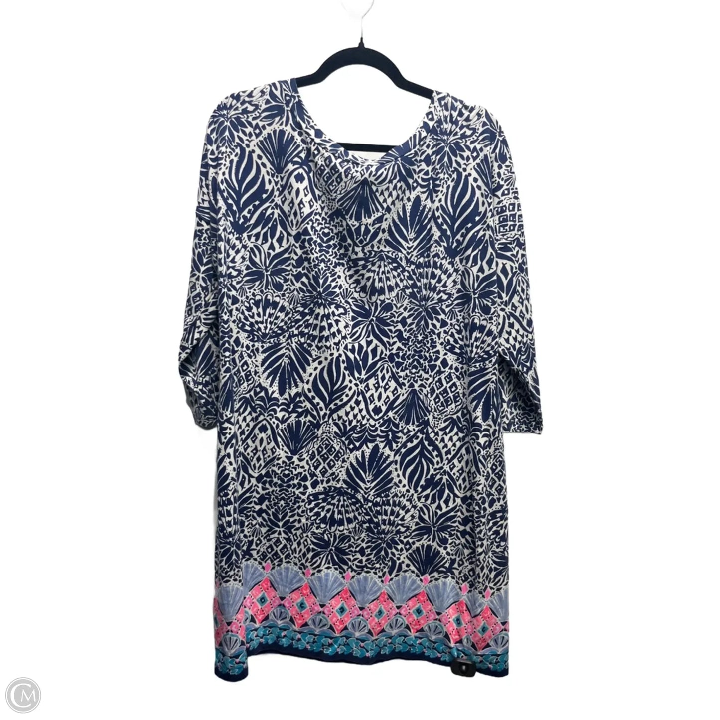 Dress Designer By Lilly Pulitzer In Blue & White, Size: Xl