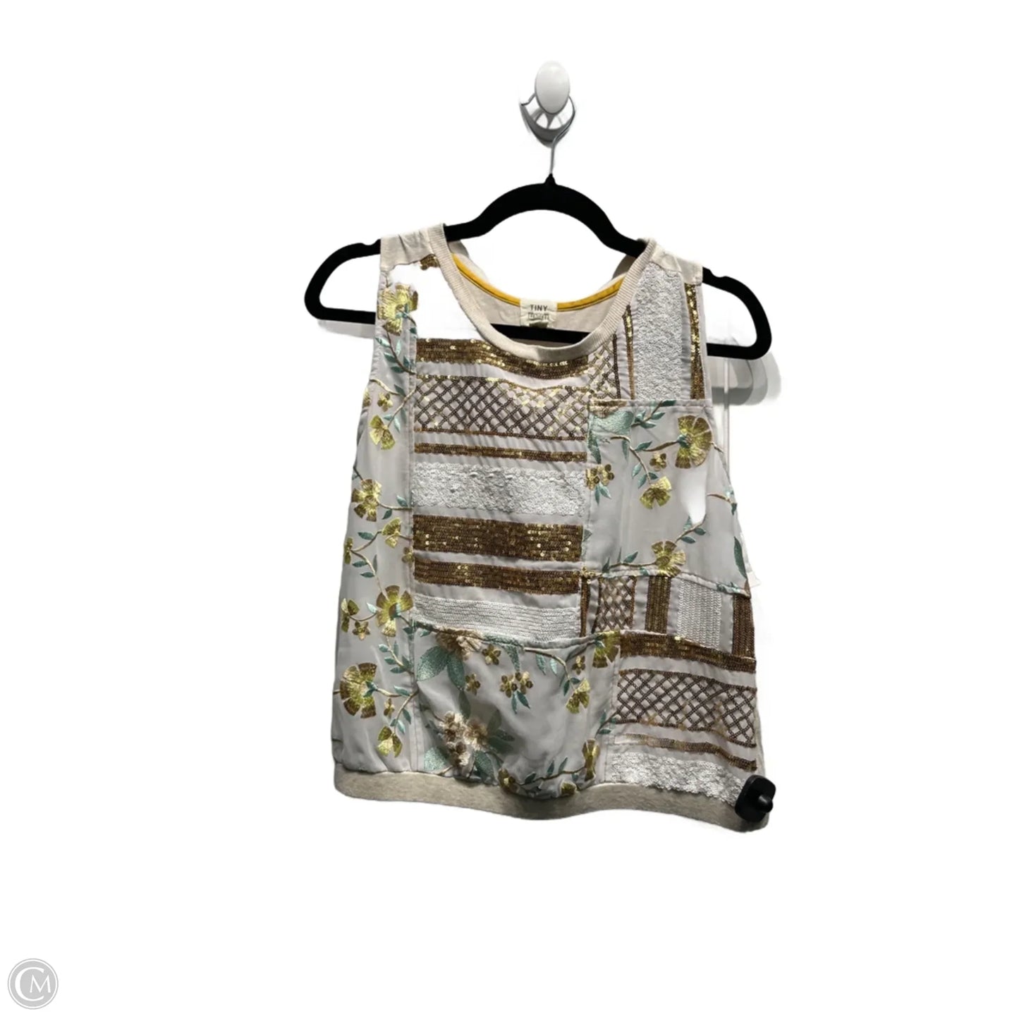 Top Sleeveless By Tiny In Gold & White, Size: Sp