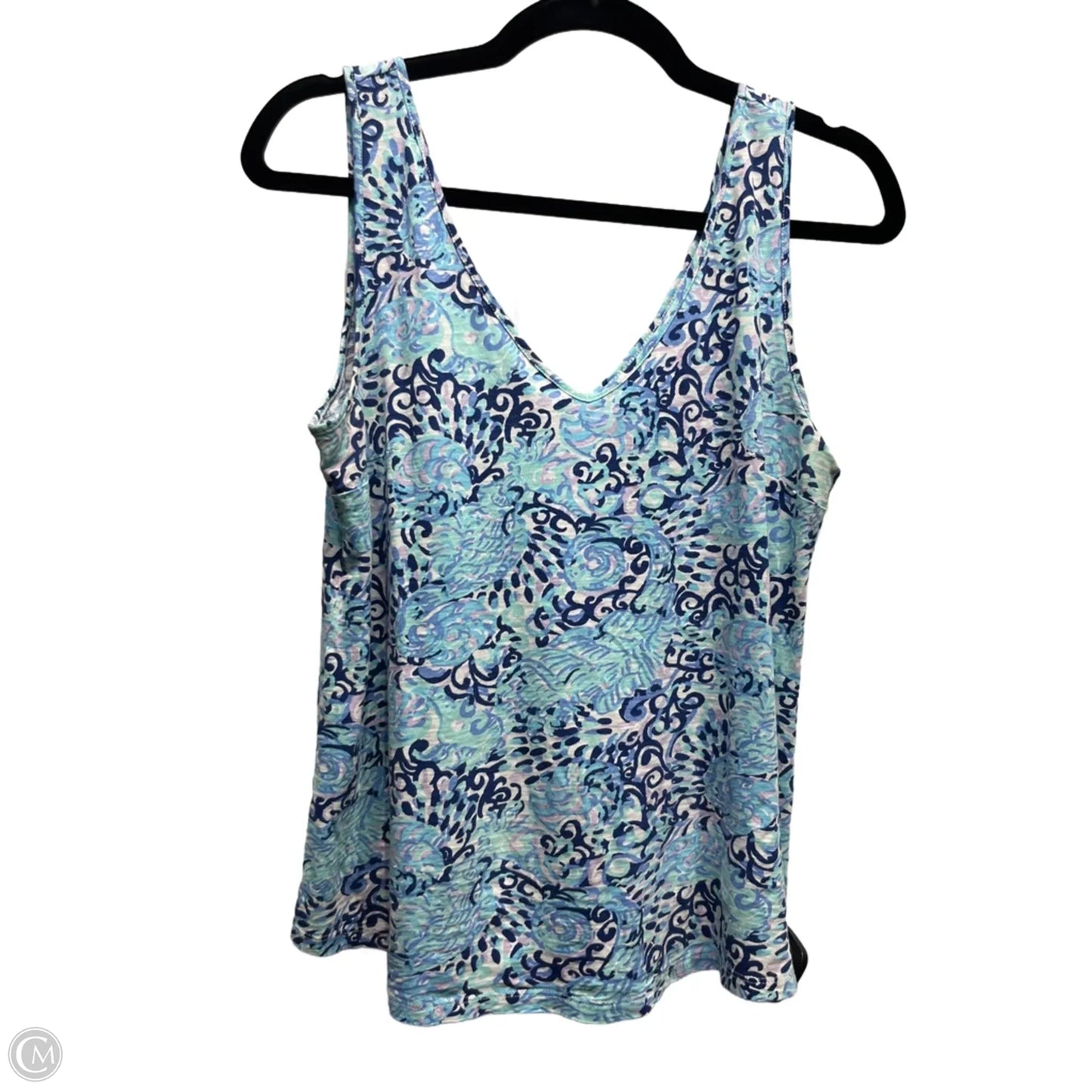 Top Sleeveless Designer By Lilly Pulitzer In Blue & White, Size: S