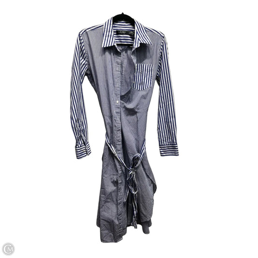 Dress Casual Midi By Lauren By Ralph Lauren In Blue & White, Size: S
