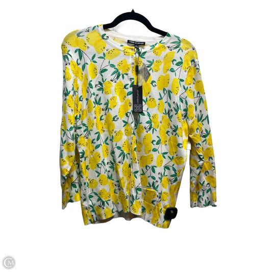 Sweater Cardigan By Cable And Gauge In Yellow, Size: L