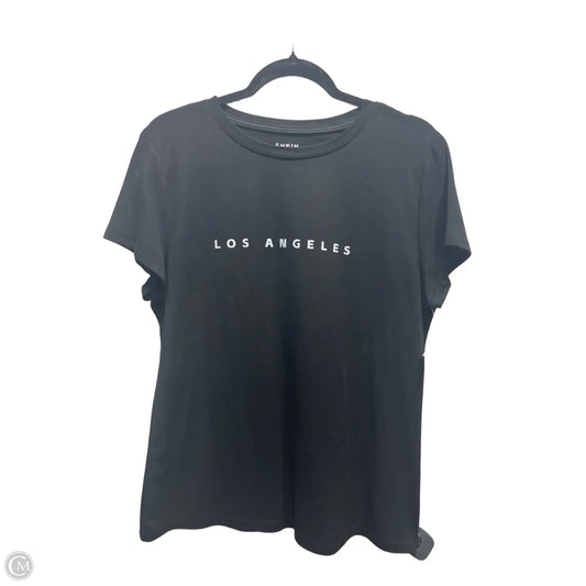 Top Short Sleeve By Shein In Black, Size: Xl