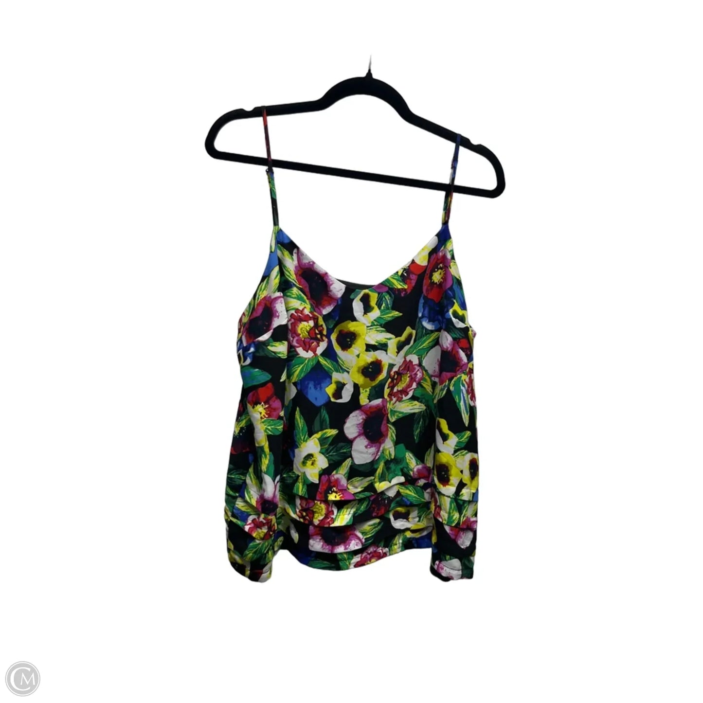 Top Sleeveless By Attention In Green & Red, Size: Xl