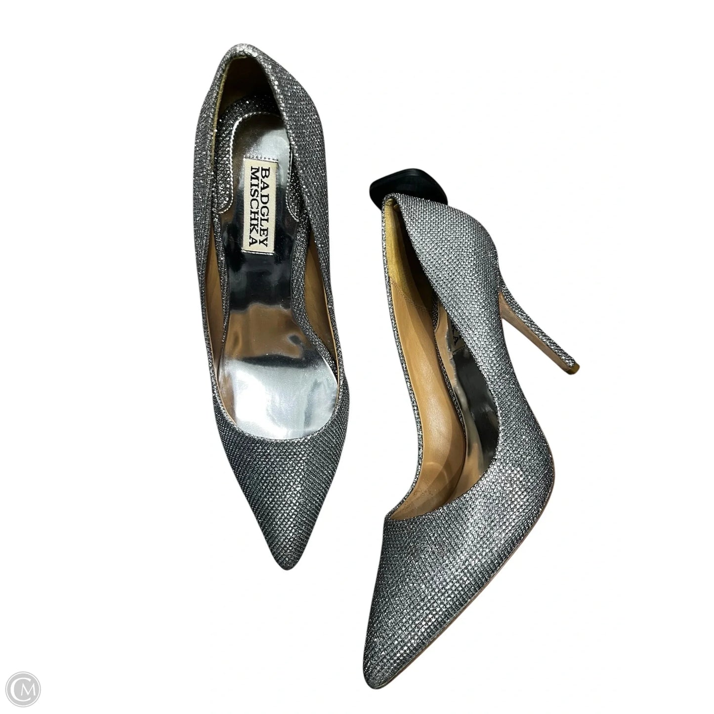 Shoes Heels Stiletto By Badgley Mischka In Silver, Size: 7.5
