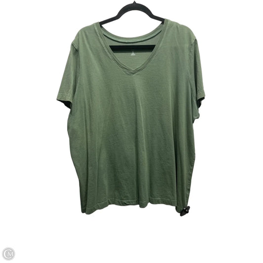Top Short Sleeve Basic By Woman Within In Green, Size: 2x