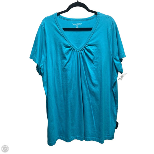 Top Short Sleeve Basic By Woman Within In Teal, Size: 2x